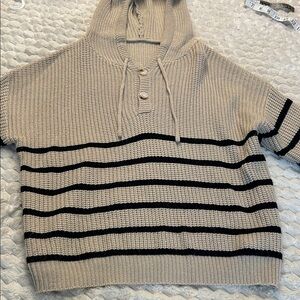 SHEIN Striped Hooded Sweater